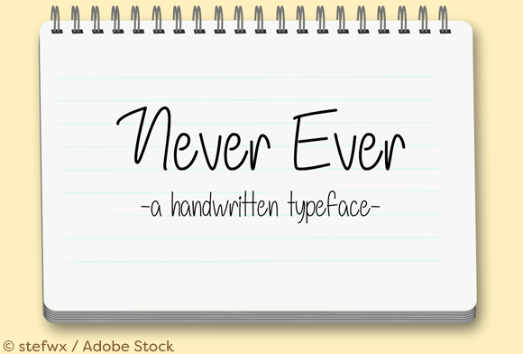 Never Ever: A Handwritten Font for Authentic Branding